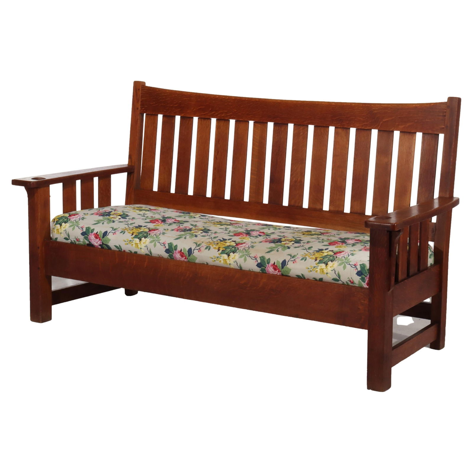 Antique Limbert Mission Oak Drop Down Sofa C1915 Arts and Crafts Style: Antique Limbert Mission Oak Drop Down Sofa C1915 Arts and Crafts Style This Antique Limbert Arts & Crafts Mission Oak Drop Down Sofa, crafted around 1915, embodies the elegance of the early 20th-centu