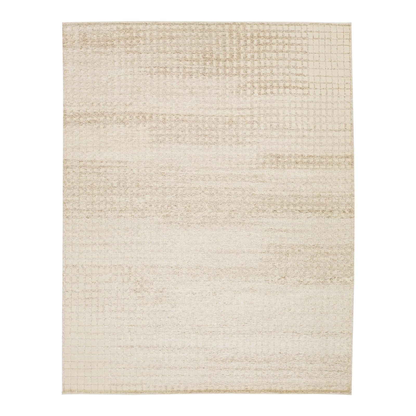 Modern Moroccan Wool Rug 9'2 x 11'9 Ivory Geometric Pattern: Modern Moroccan Wool Rug 9'2 x 11'9 Ivory Geometric Pattern Elevate your space with this exquisite hand-knotted wool rug that showcases a luxurious ivory field adorned with a bold, neutral geometric p