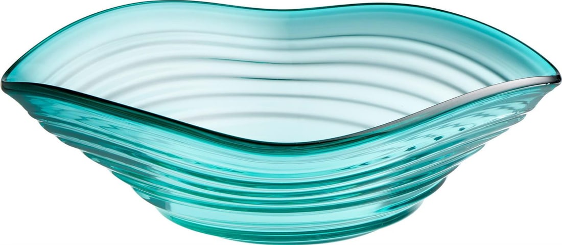 Cyan Telesto Transitional Glass Bowl Blue 23 x 23 x 8.75: Cyan Telesto Transitional Glass Bowl Blue 23 x 23 x 8.75 Introducing the Traditional Style High-Quality Telesto Bowl, a stunning addition to your home decor. This bowl features a captivating blue glas