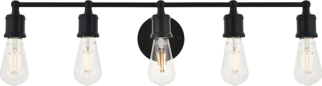 Elegant Lighting Black Serif 5-Light Wall Sconce UL-Listed: Elegant Lighting Black Serif 5-Light Wall Sconce UL-Listed Illuminate your space with the Elegant Black Serif 5-Light Wall Fixture. This stunning wall sconce features a sleek black finish and is desig