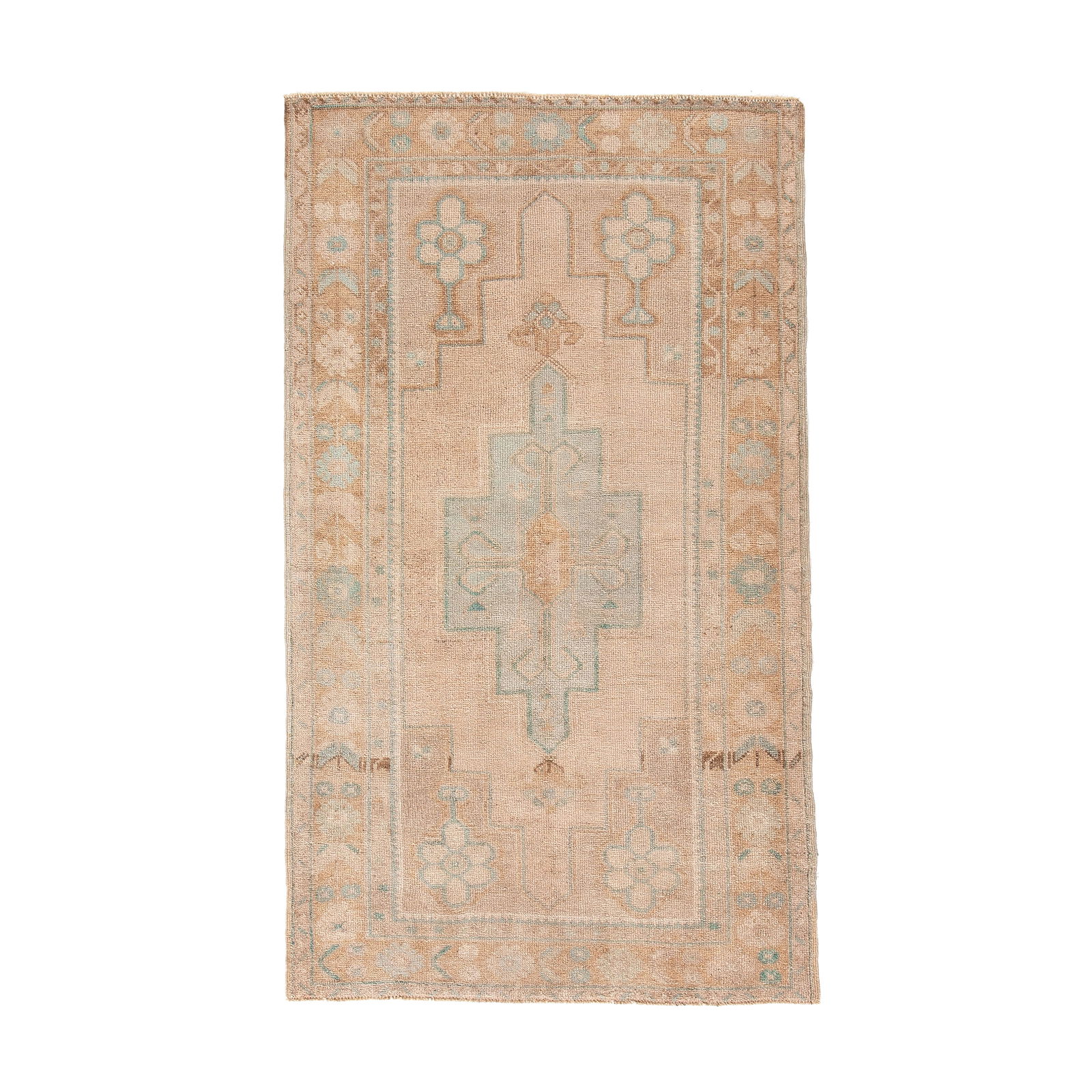 Handmade Anatolia Wool Carpet 39.8 x 68.5 Inches: Handmade Anatolia Wool Carpet 39.8 x 68.5 Inches Discover the beauty of this Authentic Handmade Anatolia Wool Carpet, crafted with care using traditional techniques. This exquisite carpet features a d