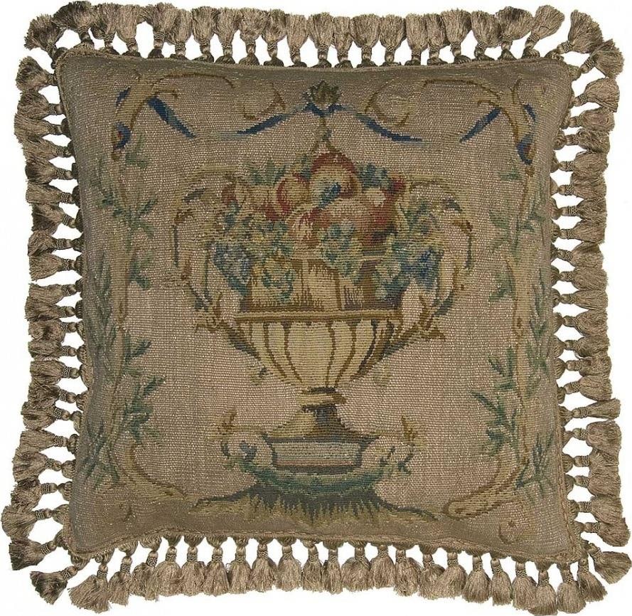 Provence Home Deluxe Aubusson Wool Throw Pillow Bowl Design 22x22: Provence Home Deluxe Aubusson Wool Throw Pillow Bowl Design 22x22 Enhance your living space with this luxurious Deluxe Wool Fruit Bowl Throw Pillow, featuring a stylish olive trim. This exquisite pill