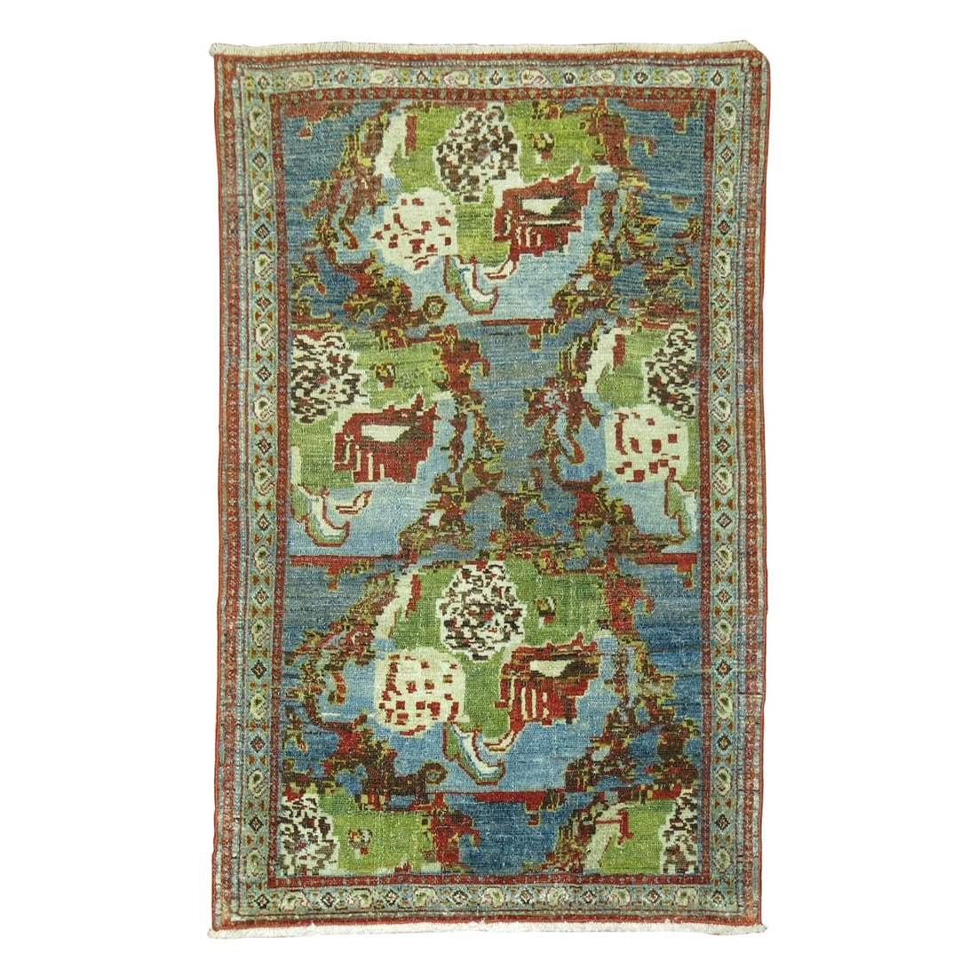 Mini Antique Persian Senneh Rug 20th Century Zabihi Collection Hand-Woven Wool: Mini Antique Persian Senneh Rug 20th Century Zabihi Collection Hand-Woven Wool Discover the exquisite beauty of this early 20th-century Persian Senneh rug, a stunning example of Arts and Crafts style.