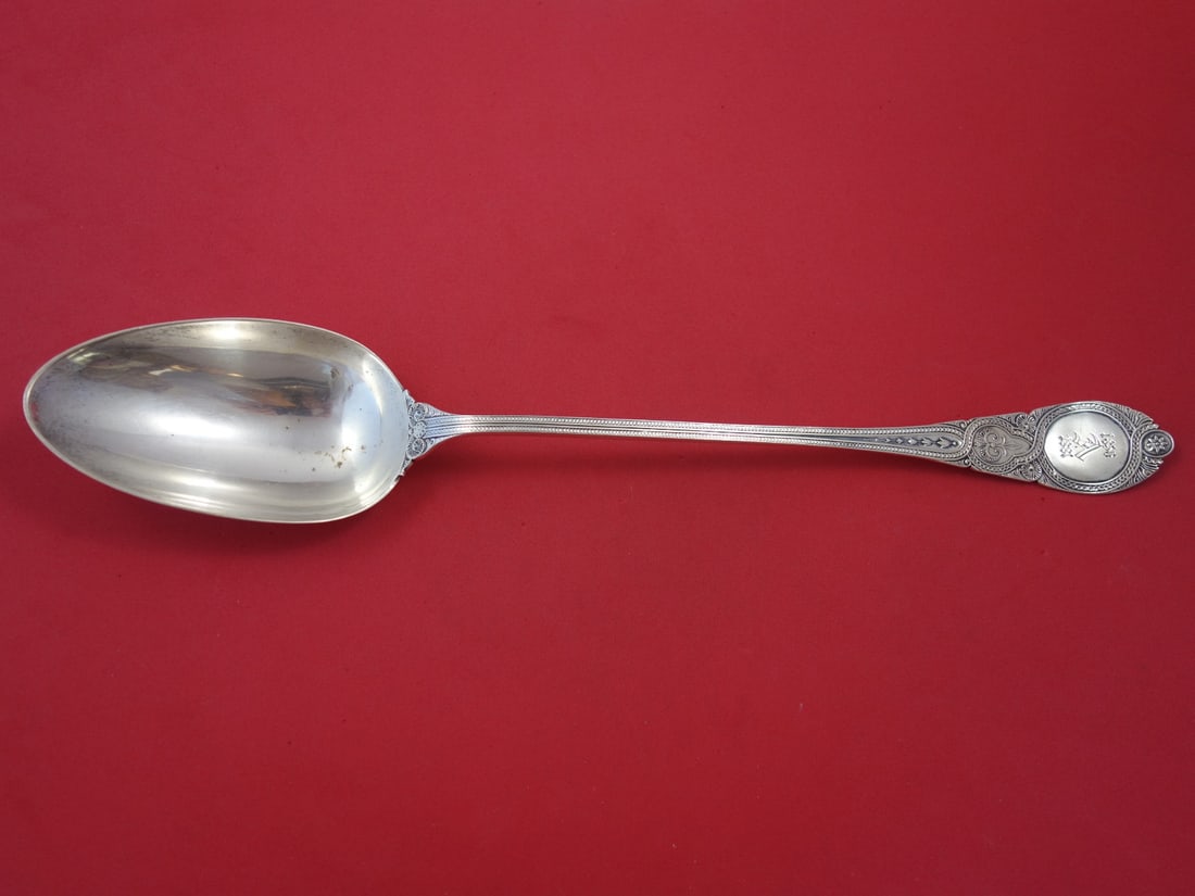Wendt Moresque Sterling Silver Serving Spoon 13 Inch: Wendt Moresque Sterling Silver Serving Spoon 13 Inch Introducing the exquisite Moresque by Wendt Sterling Silver Platter Spoon, measuring 13 inches. Crafted between 1850 and 1899, this serving spoon s