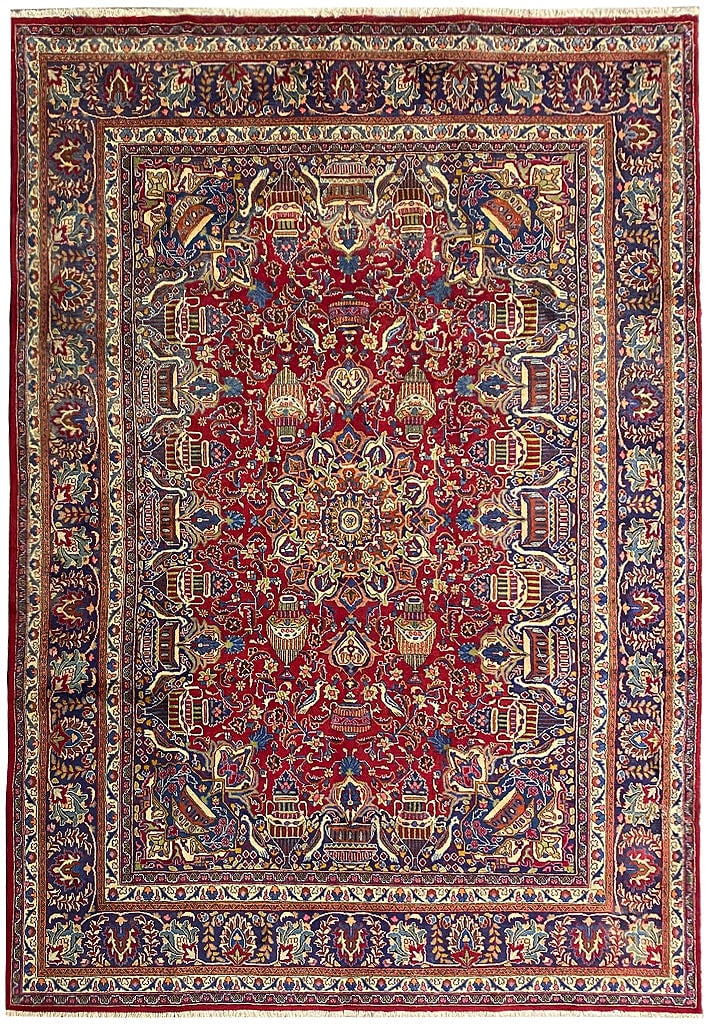 Authentic Persian Kashmar Zirkhaki Rug 9.6 x 13.0 Feet: Authentic Persian Kashmar Zirkhaki Rug 9.6 x 13.0 Feet Free continental US Shipping Experience the timeless elegance of this Authentic Persian Kashmar Zirkhaki Rug, measuring 9.6 x 13.0 feet. Crafted