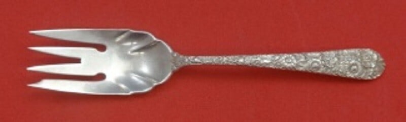 Alvin Bridal Bouquet Sterling Silver Serving Fork 7.5 Inch: Alvin Bridal Bouquet Sterling Silver Serving Fork 7.5 Inch This exquisite serving fork is part of the Bridal Bouquet pattern by Alvin, crafted from high-quality sterling silver. Measuring 7 1/2 inches