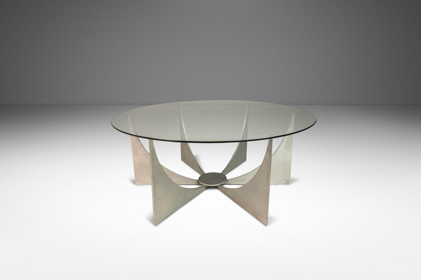 Brutalist Coffee Table by Donald Drumm Aluminum and Glass 1960s Mid-Century Modern (1 of 10)