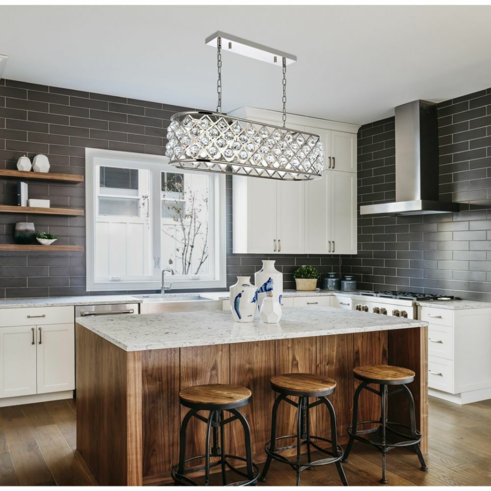 Elegant Lighting Madison 6-Light Polished Nickel Chandelier 40in Crystal: Elegant Lighting Madison 6-Light Polished Nickel Chandelier 40in Crystal Illuminate your space with this stunning 6-light crystal chandelier featuring a polished nickel finish. Designed to enhance din