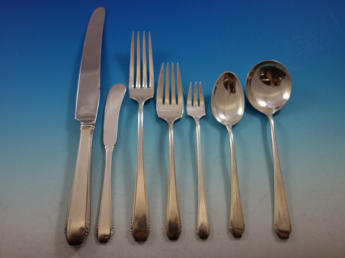 Towle Cascade Sterling Silver Flatware Set for 12 91 Pieces with Bonus Chest: Towle Cascade Sterling Silver Flatware Set for 12 91 Pieces with Bonus Chest Enhance your dining experience with the Cascade by Towle Sterling Silver Flatware Set, designed for 12. This elegant set fe
