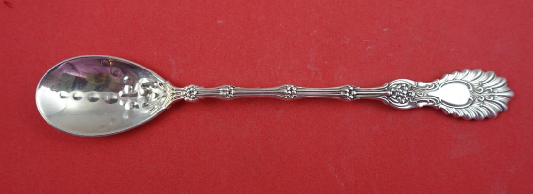 Whiting Radiant Sterling Silver Horseradish Spoon 6" with Decorative Bowl: Whiting Radiant Sterling Silver Horseradish Spoon 6" with Decorative Bowl This exquisite Radiant by Whiting sterling silver horseradish spoon features an intricate design in the bowl, making it a stri