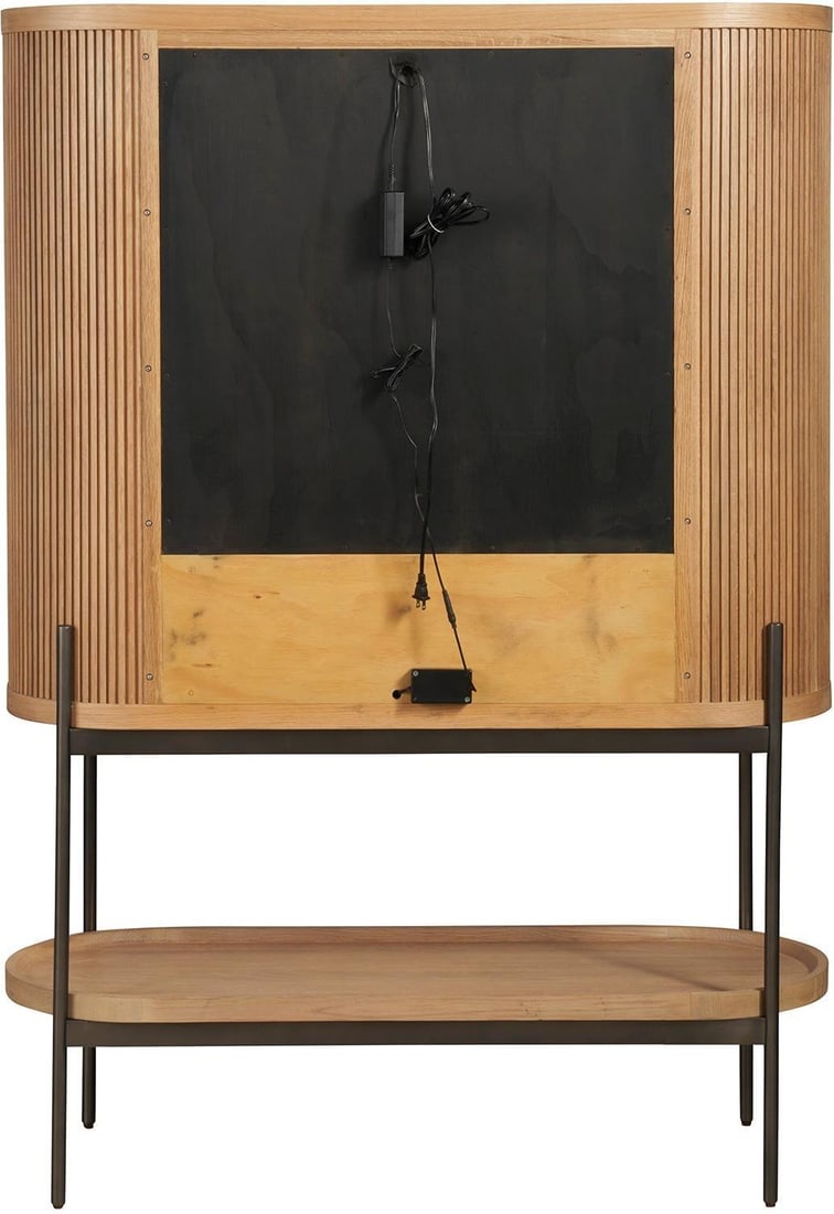 Universal Linnea Bar Cabinet Natural Oak New Modern Collection: Universal Linnea Bar Cabinet Natural Oak New Modern Collection Introducing the Sleek Linnea Bar Cabinet from the New Modern Collection, designed to elevate your home decor with its contemporary elegan