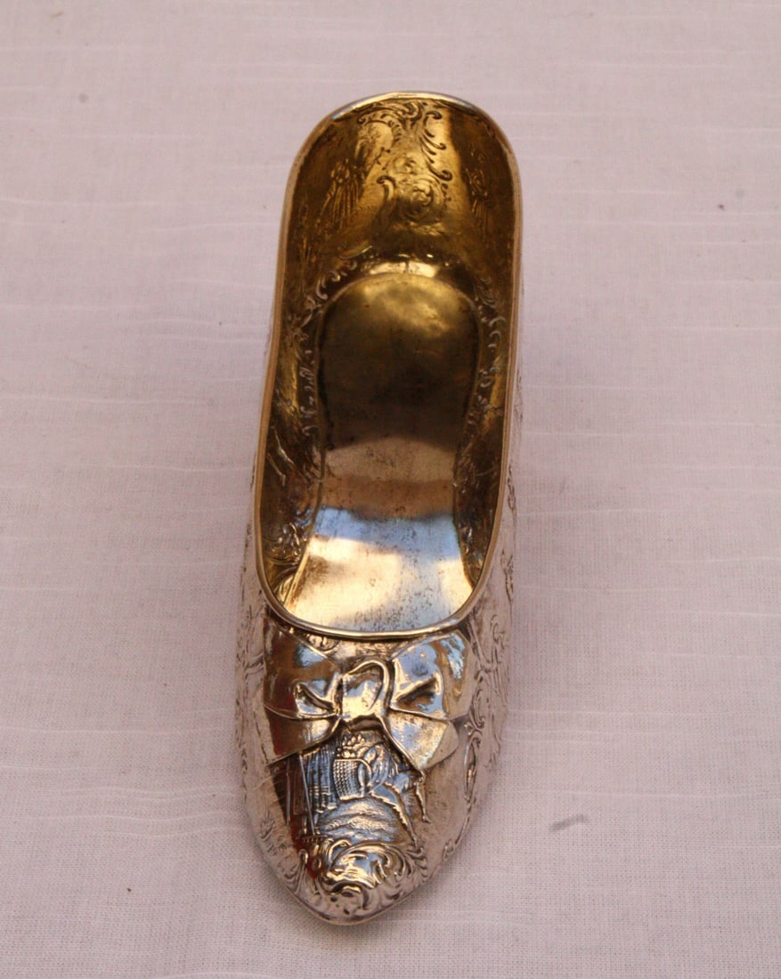 19th Century German 800 Silver Lady's Shoe Signed Hallmarked (1 of 6)