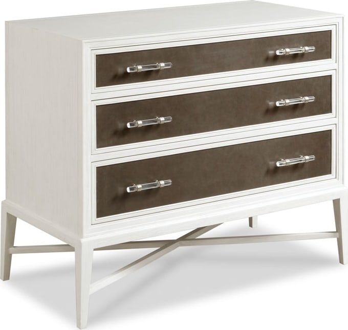 Woodbridge Collier Carrara Wood Chest with Leather Drawers (1 of 3)