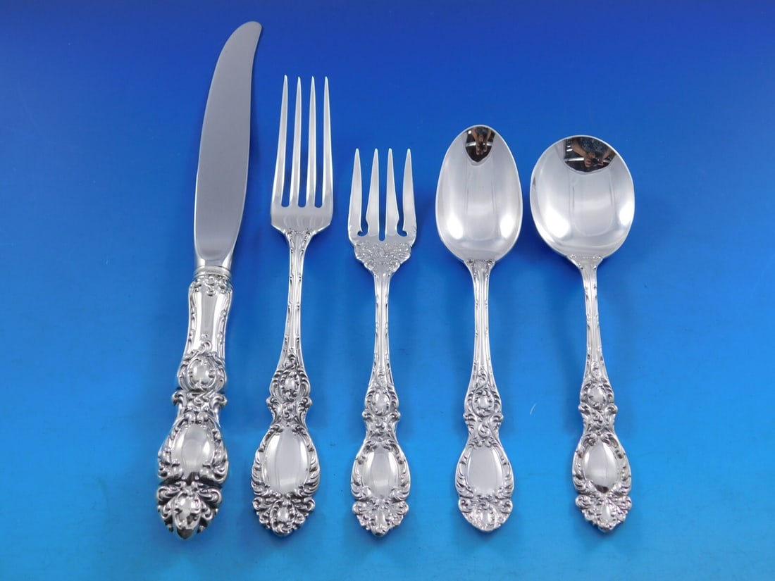 Wallace Lucerne Sterling Silver Flatware Set 60 Pieces Baroque Design (1 of 5)
