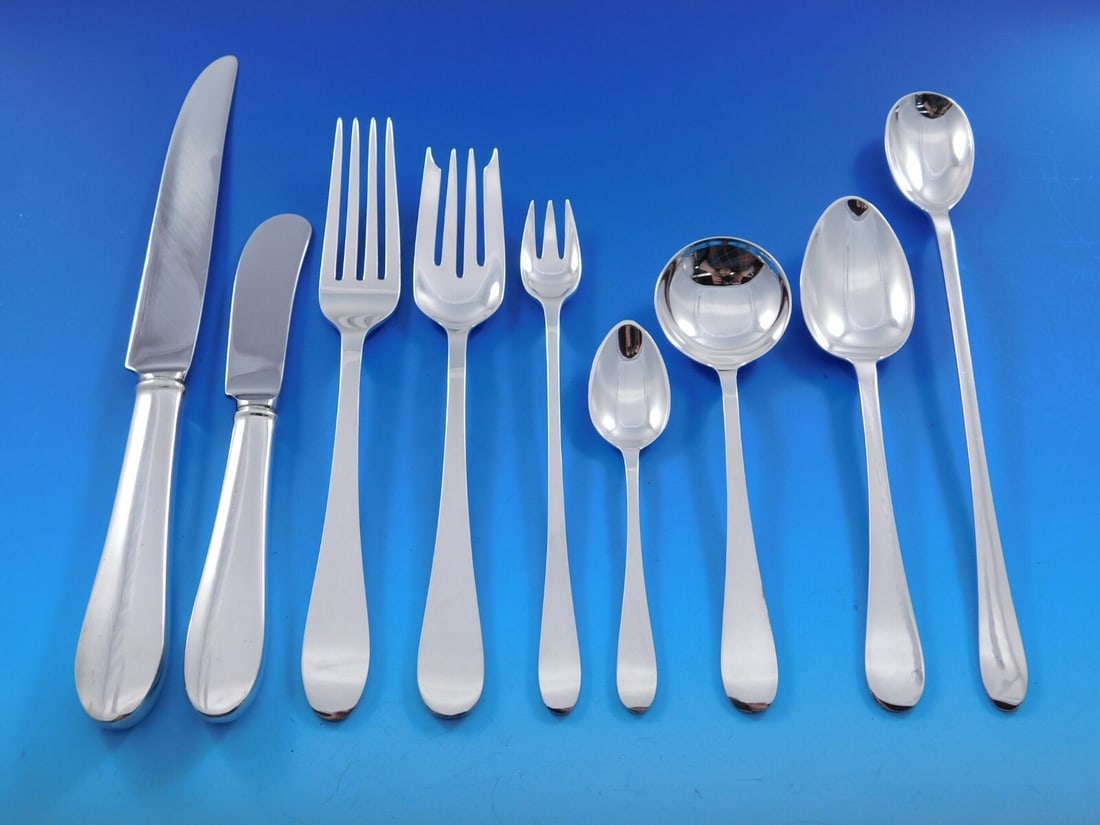 Tiffany & Co Salem Sterling Silver Flatware Set for 12 123 Pieces: Tiffany & Co Salem Sterling Silver Flatware Set for 12 123 Pieces Discover the exquisite Salem Sterling Silver Flatware Set by Tiffany & Co., perfect for entertaining and everyday use. This comprehens