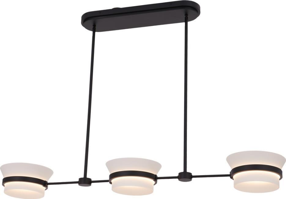 Kalco Anel Matte Black 3-Light Island Fixture LED Dimmable: Kalco Anel Matte Black 3-Light Island Fixture LED Dimmable Illuminate your space with the Timeless Matte Black Anel Island Light Fixture, a stunning addition to any transitional decor. This fixture fe