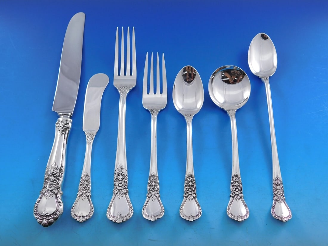 Weidlich Ballet Sterling Silver Flatware Set 60 Pieces Service for 8: Weidlich Ballet Sterling Silver Flatware Set 60 Pieces Service for 8 Enhance your dining experience with this exquisite Ballet Sterling Silver Flatware Set by Weidlich, crafted between 1900 and 1940.