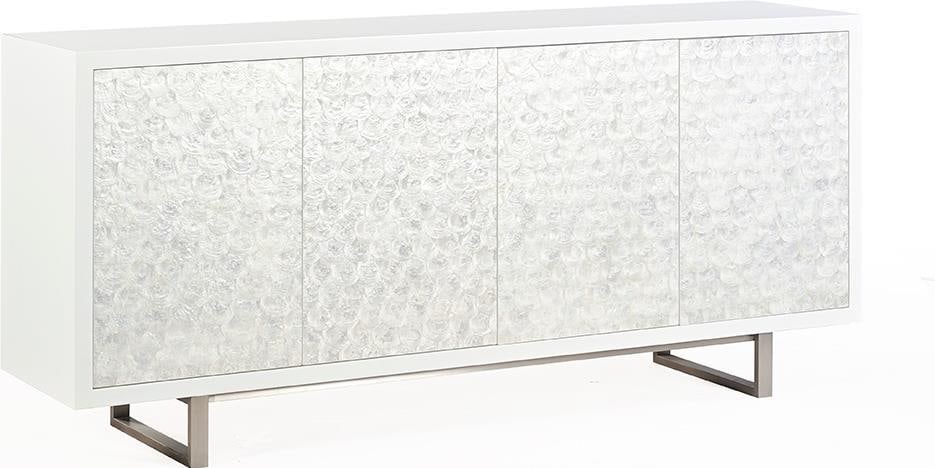Oliver Home Ghost Finish Capiz Sideboard French Style 78": Oliver Home Ghost Finish Capiz Sideboard French Style 78" This elegant Ghost Capiz Sideboard is designed specifically for small spaces, combining style and functionality. It features a stunning Ghost