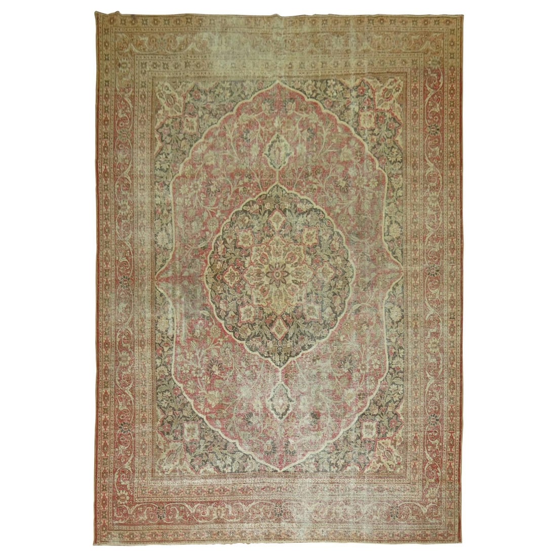 Zabihi Collection Persian Tabriz Rug 90 x 128 in Wool American Colonial: Zabihi Collection Persian Tabriz Rug 90 x 128 in Wool American Colonial Discover the elegance of this early 20th century Persian Tabriz rug, featuring a classic formal style that embodies the rich her