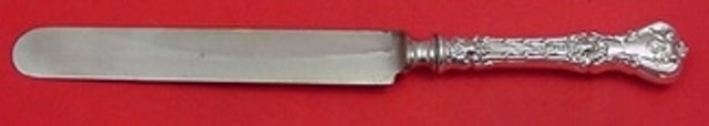 Whiting King Edward Sterling Silver Dinner Knife 9.5 Inch: Whiting King Edward Sterling Silver Dinner Knife 9.5 Inch Introducing the King Edward Dinner Knife, crafted by Whiting in exquisite sterling silver. This knife features a hollow handle and a blunt bla