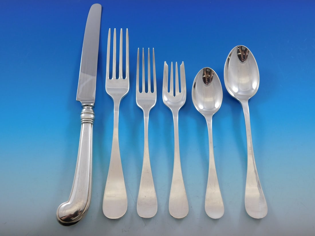 Tiffany & Co King William Sterling Silver Flatware Set 48 Pieces for 8: Tiffany & Co King William Sterling Silver Flatware Set 48 Pieces for 8 Elevate your dining experience with this exquisite King William Sterling Silver Flatware Set by Tiffany & Co., featuring a classi