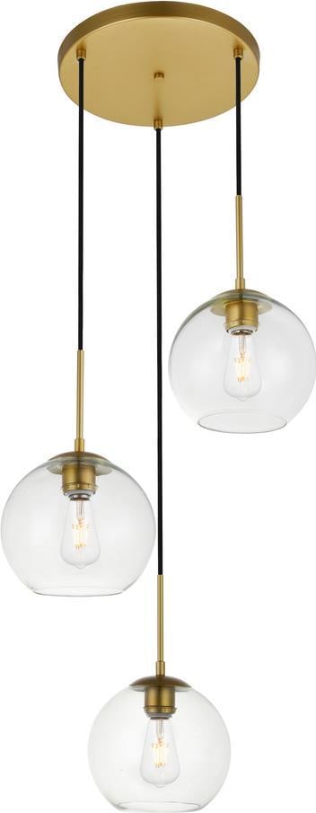 Baxter Brass Clear Finish Pendant Light by Elegant Lighting: Baxter Brass Clear Finish Pendant Light by Elegant Lighting Illuminate your space with the Baxter Brass Pendant Light, a stunning addition to your home decor. This pendant features a transitional styl