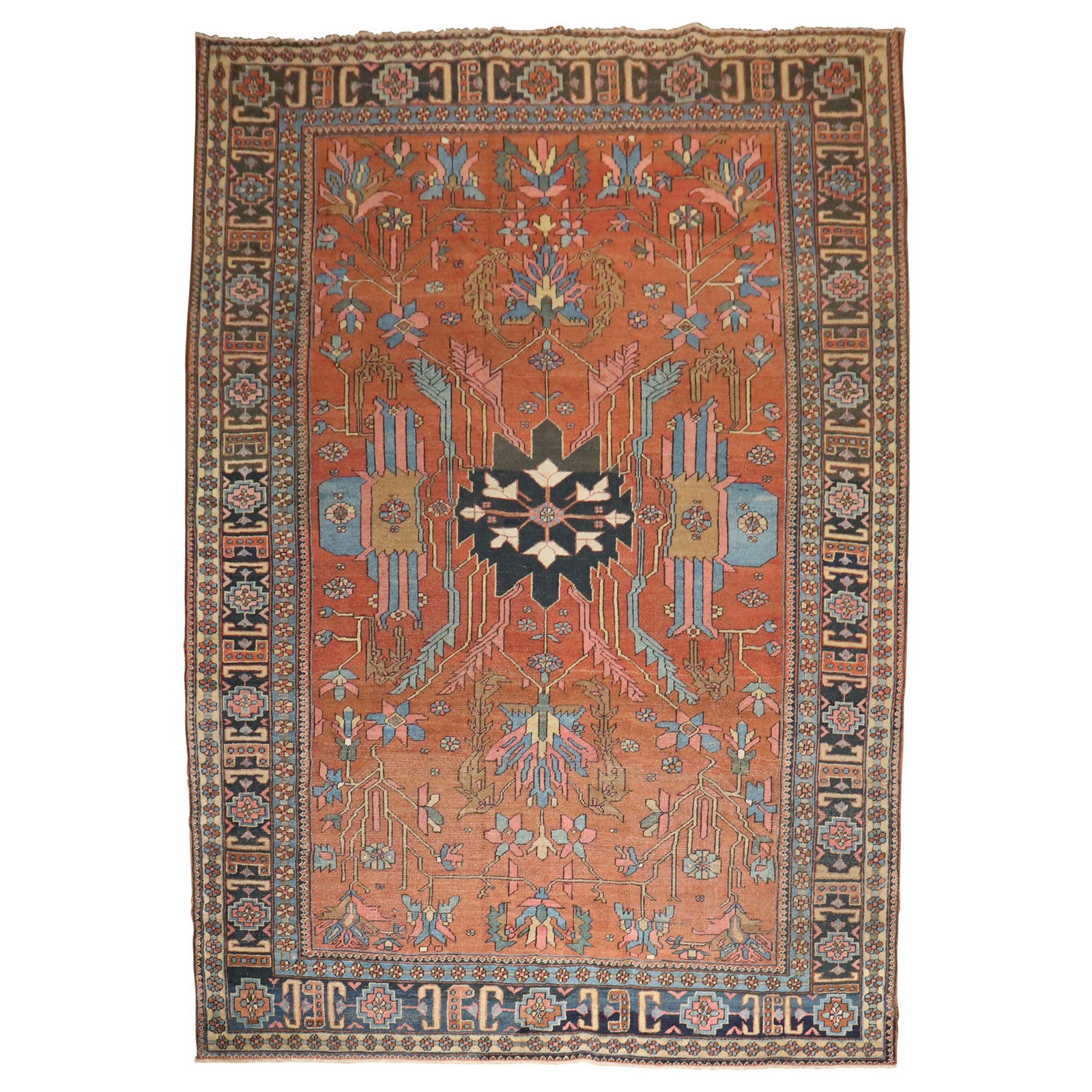 Zabihi Collection Antique Persian Heriz Rug 7'11'' x 11'4'' Hand-Knotted Wool (1 of 14)