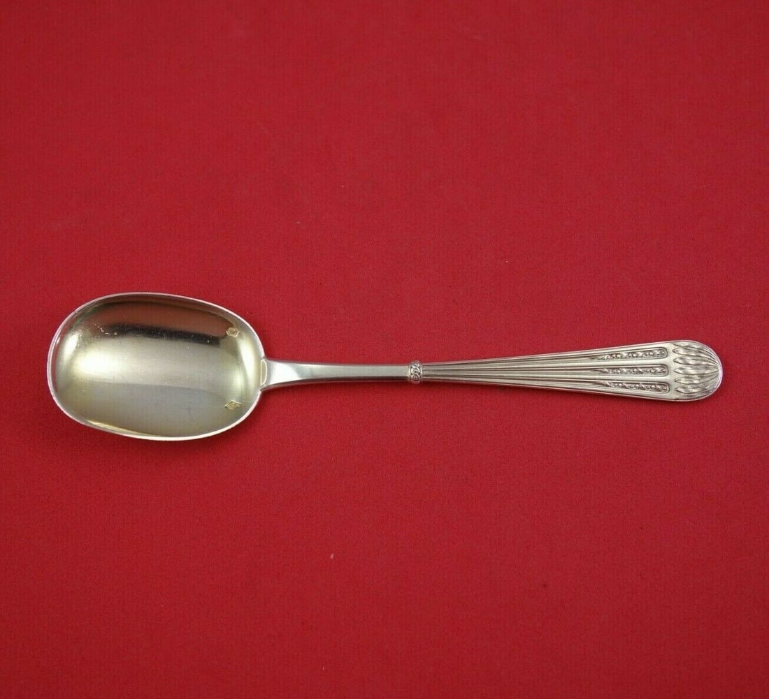 Louis XVI Ice Cream Spoon by Cardeilhac Sterling Silver Gold Washed 5.5": Louis XVI Ice Cream Spoon by Cardeilhac Sterling Silver Gold Washed 5.5" Indulge in elegance with this exquisite Louis XVI ice cream spoon crafted by Cardeilhac. Made from high-quality sterling silver