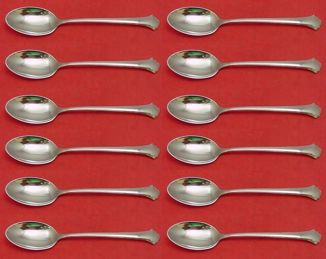 Towle Chippendale Sterling Silver Teaspoon Set 12 Pieces: Towle Chippendale Sterling Silver Teaspoon Set 12 Pieces This exquisite 12-piece set of teaspoons features the Chippendale pattern by Towle, crafted from high-quality sterling silver. Each spoon measu