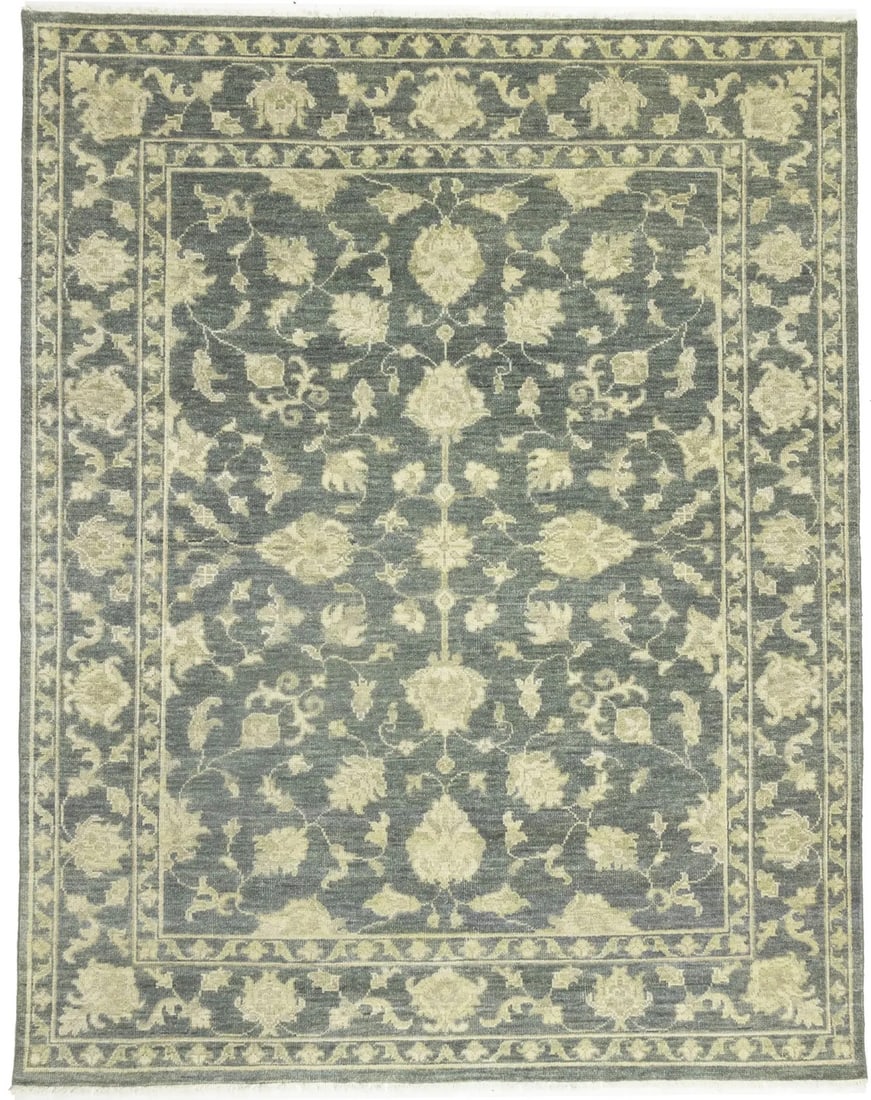 Handmade Transitional Floral Wool Rug 7'10 x 9'11 Eco-Friendly: Handmade Transitional Floral Wool Rug 7'10 x 9'11 Eco-Friendly Enhance your living space with this Handmade Transitional Muted Floral Oriental Rug, perfect for bedrooms, living rooms, and dining areas