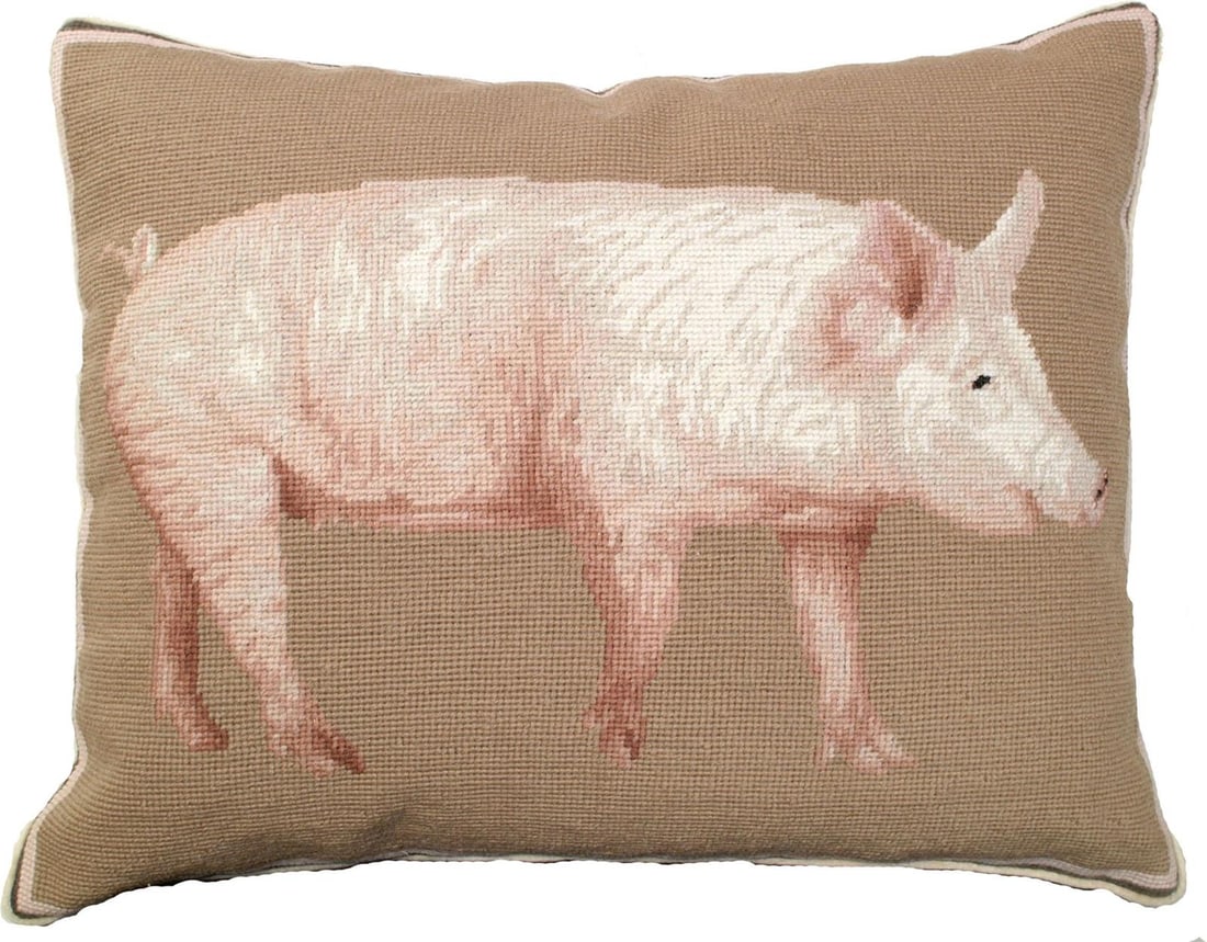 Charming American Yorkshire Pig Pillow 16x20 Farmhouse Decor: Charming American Yorkshire Pig Pillow 16x20 Farmhouse Decor Enhance your home decor with this delightful American Yorkshire pig pillow accent. Crafted in a charming country farmhouse style, this pill