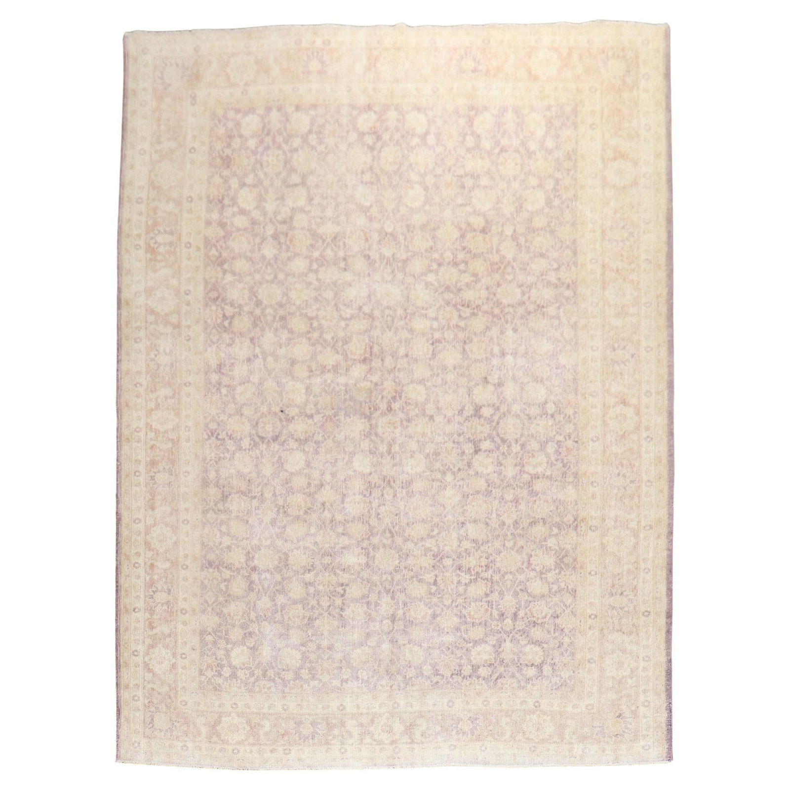 Vintage Turkish Lavender Rug Hand-Knotted Wool 1940s Zabihi Collection: Vintage Turkish Lavender Rug Hand-Knotted Wool 1940s Zabihi Collection Discover the charm of this vintage Turkish Anatolian lavender rug, a beautifully hand-knotted piece that adds warmth and characte