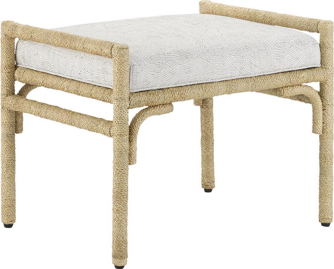 Currey Olisa Pearl Ottoman Natural Rattan Coastal Style: Currey Olisa Pearl Ottoman Natural Rattan Coastal Style Introducing the Olisa Pearl Ottoman, a stunning piece that adds a touch of coastal charm to any space. This ottoman features a natural finish an