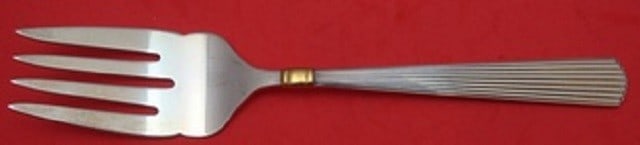Reed and Barton Ashmont Gold Sterling Silver Cold Meat Fork 8 7/8 inch: Reed and Barton Ashmont Gold Sterling Silver Cold Meat Fork 8 7/8 inch Introducing the Ashmont Gold Cold Meat Fork by Reed and Barton, a stunning addition to your dining collection. Crafted from high-