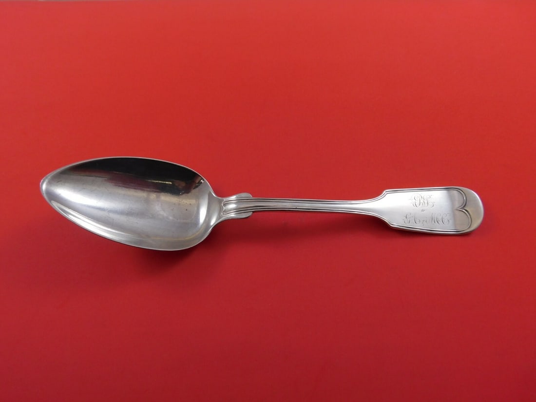 John Polhamus French Thread Sterling Silver Serving Spoon for Tiffany: John Polhamus French Thread Sterling Silver Serving Spoon for Tiffany This exquisite serving spoon, crafted by John Polhamus, features the elegant French Thread pattern, a hallmark of refined dining.