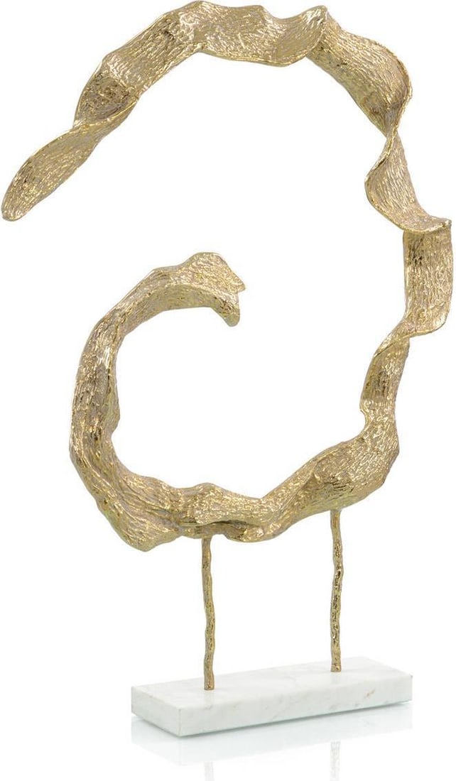 John-Richard Twisted Ring Sculpture Hand-Carved Aluminum Marble 41x31: John-Richard Twisted Ring Sculpture Hand-Carved Aluminum Marble 41x31 This elegant twisted ring sculpture by John-Richard is a stunning piece of art that will enhance any space. Hand-carved and crafte