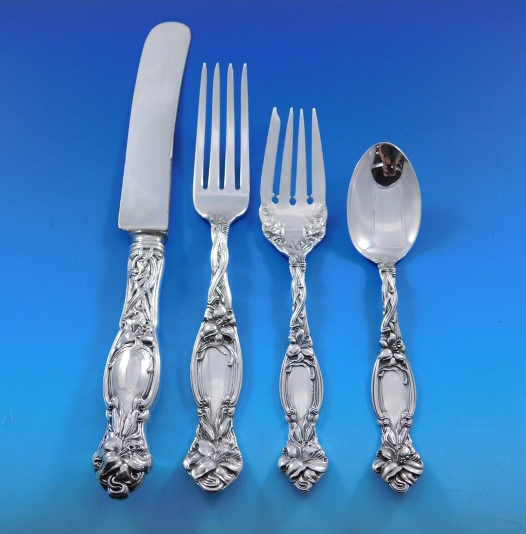 International Silver Frontenac Sterling Silver Flatware Set 51pcs Service for 12: International Silver Frontenac Sterling Silver Flatware Set 51pcs Service for 12 Elevate your dining experience with this exquisite Frontenac flatware set by International Silver. Crafted from sterlin
