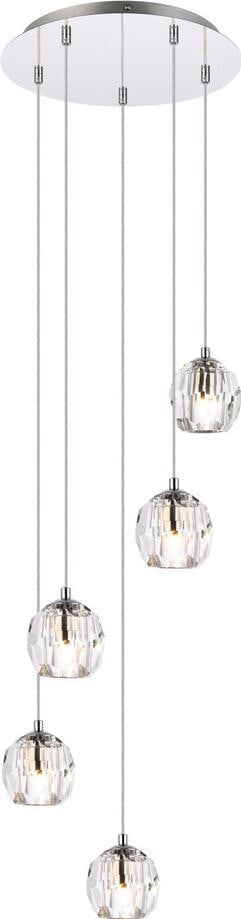 Eren 5-Light Pendant Lamp Chrome Crystal Elegant Lighting: Eren 5-Light Pendant Lamp Chrome Crystal Elegant Lighting Illuminate your space with the stylish Eren Chrome and Clear 5-Light Pendant Lamp, featuring a modern design that complements any decor. This