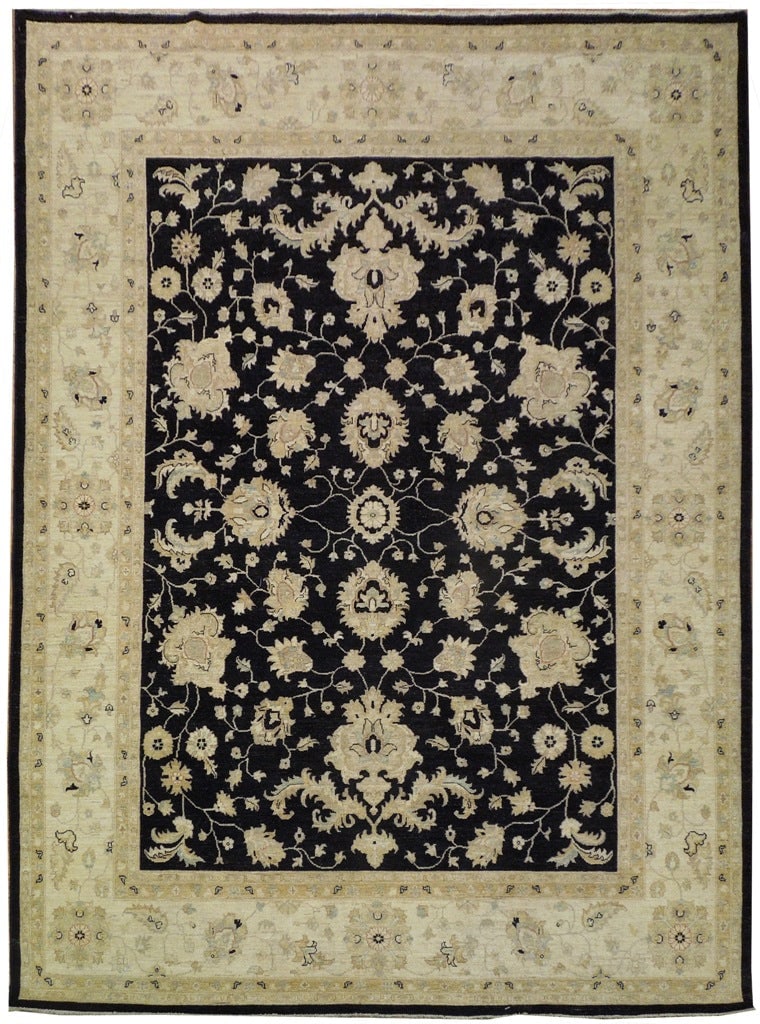 8'10 x 11'8 Black Chobi Peshawar Handwoven Area Rug: 8'10 x 11'8 Black Chobi Peshawar Handwoven Area Rug Free continental US Shipping Enhance your living space with the luxurious 8.10 x 11.8 Black Chobi Peshawar Rug. This exquisite rug features a rich b