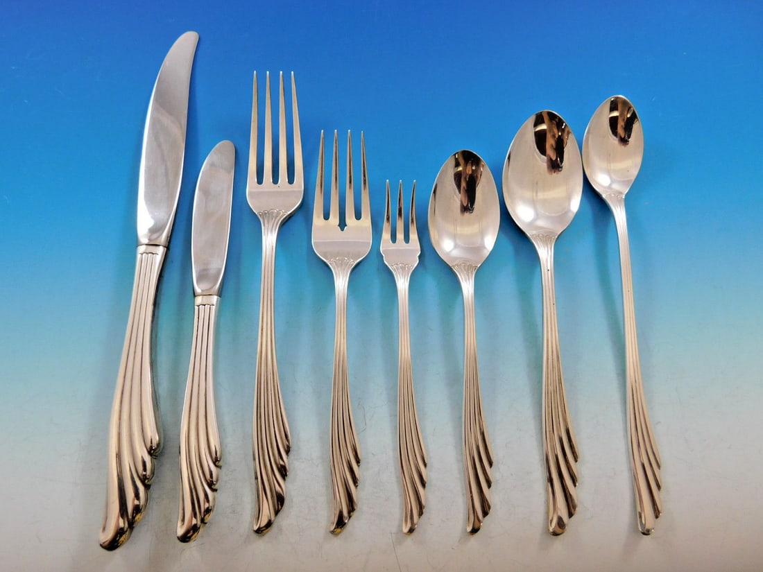 Wallace Caribbean Sterling Silver Flatware Set for 8 with 70 Pieces and Storage Chest: Wallace Caribbean Sterling Silver Flatware Set for 8 with 70 Pieces and Storage Chest Introducing the Caribbean by Wallace Sterling Silver Flatware Set, a stunning collection inspired by the beauty of