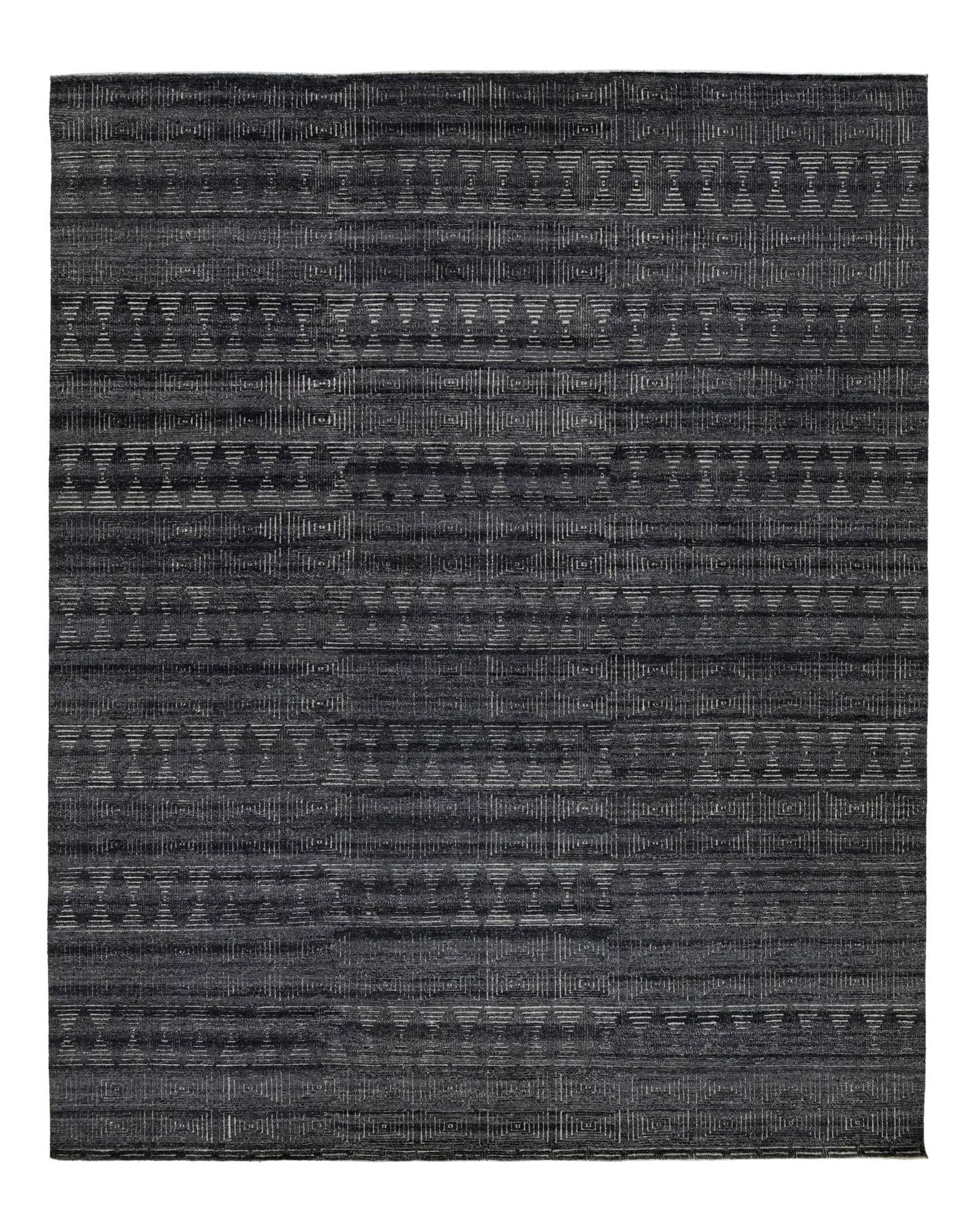 Contemporary Moroccan Charcoal Gray Wool Rug with Diamond Pattern: Contemporary Moroccan Charcoal Gray Wool Rug with Diamond Pattern Enhance your home decor with this exquisite Modern Moroccan-style hand-knotted wool rug. Featuring a rich charcoal-gray background, it