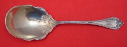 Durgin Madame Royale 9" Sterling Silver Goldwashed Berry Spoon: Durgin Madame Royale 9" Sterling Silver Goldwashed Berry Spoon This exquisite 9" berry spoon is crafted in sterling silver and features the elegant Madame Royale pattern by Durgin. The spoon is goldwa