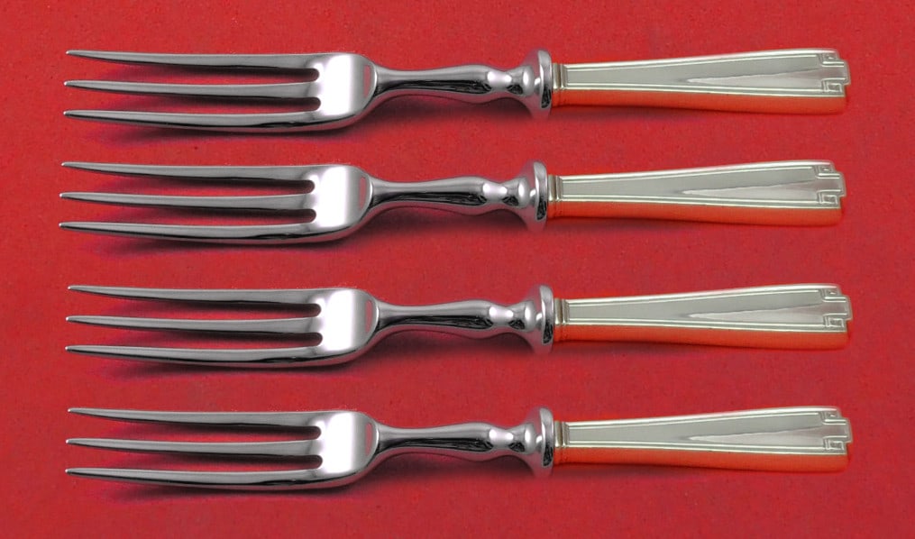 Gorham Etruscan Sterling Silver 4-Piece Fruit Fork Set 6 Inch (1 of 1)