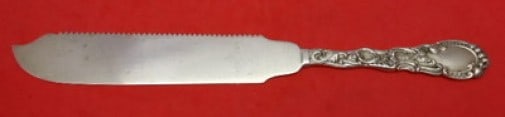 Durgin Louis XV Sterling Silver 9 Inch Cake Saw Knife: Durgin Louis XV Sterling Silver 9 Inch Cake Saw Knife This exquisite cake saw features a serrated blade and is crafted from high-quality sterling silver, showcasing the elegant Louis XV pattern by ren