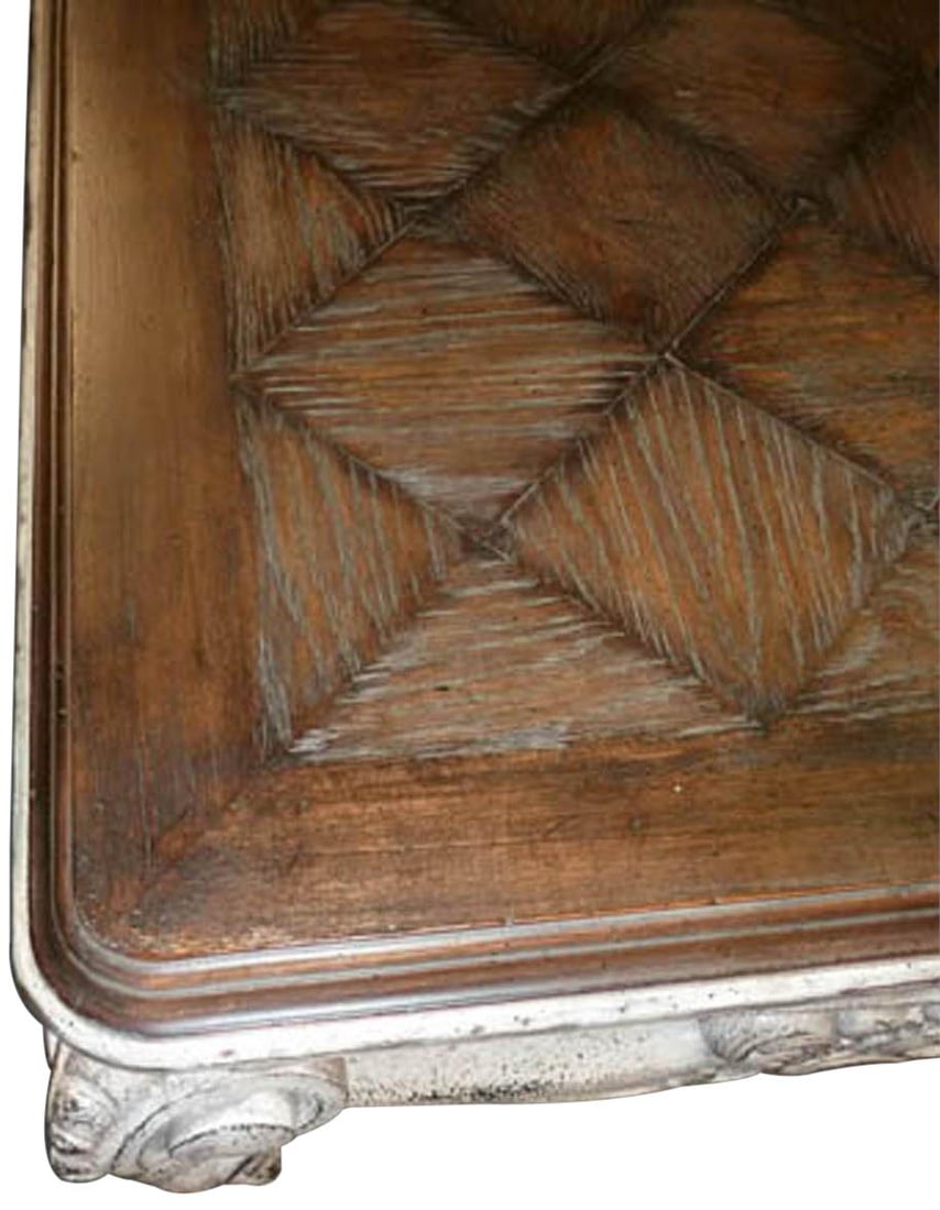 Baroque Rococo Solid Wood White End Table - 2