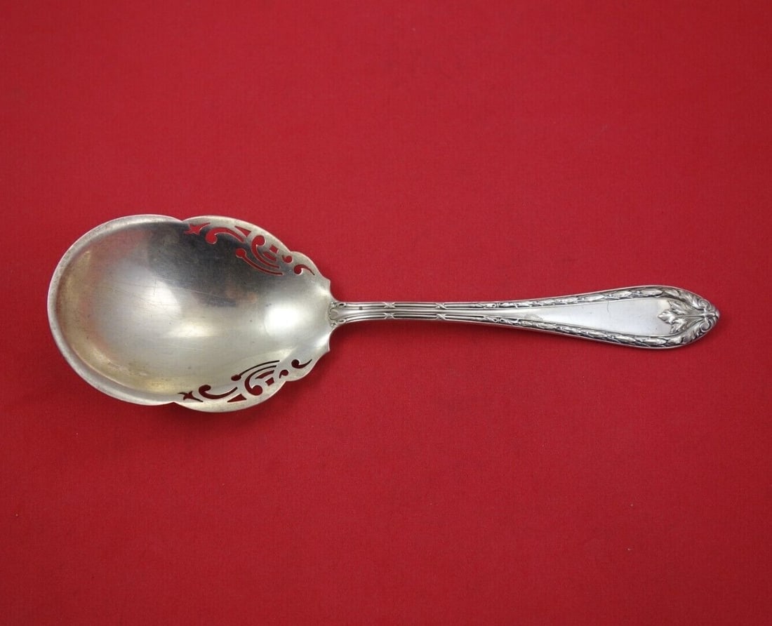 Dominick & Haff Marie Antoinette Sterling Silver Pierced Berry Spoon 8": Dominick & Haff Marie Antoinette Sterling Silver Pierced Berry Spoon 8" This exquisite serving spoon features a beautiful pierced design and is crafted from high-quality sterling silver. The spoon, me