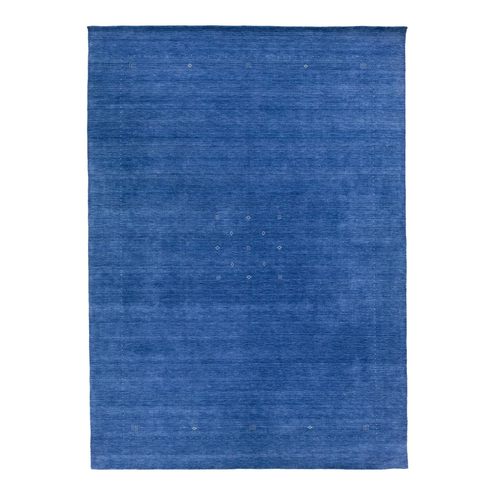 Handmade Modern Gabbeh Wool Rug Navy Blue 9'10 x 13'10: Handmade Modern Gabbeh Wool Rug Navy Blue 9'10 x 13'10 Enhance your space with this stunning minimalist handmade modern Persian Gabbeh wool rug, featuring a captivating navy blue color field complemen