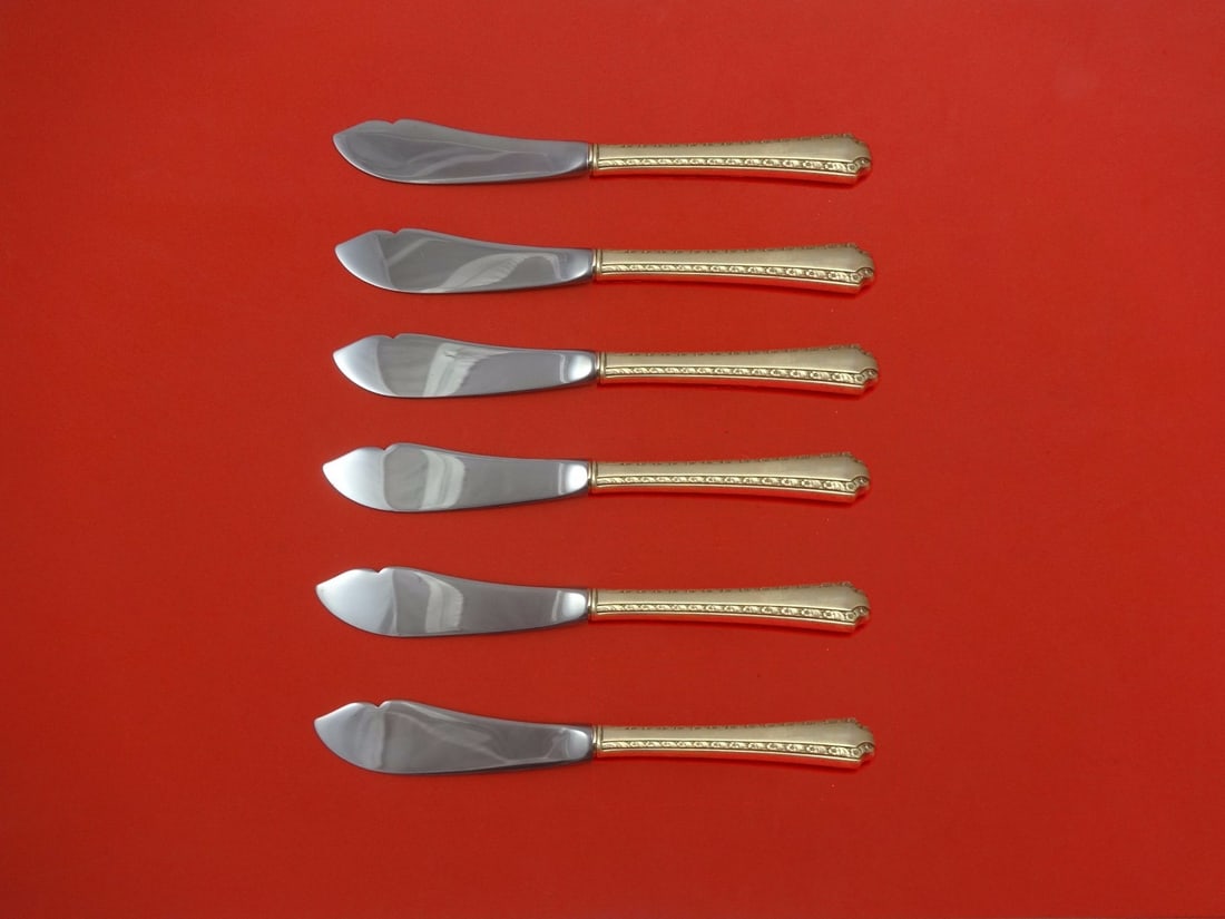 Wallace Larkspur Sterling Silver Trout Knife Set 6pc Custom 7.5in: Wallace Larkspur Sterling Silver Trout Knife Set 6pc Custom 7.5in Enhance your dining experience with this exquisite 6-piece trout knife set in the elegant Larkspur pattern by Wallace. Crafted from st