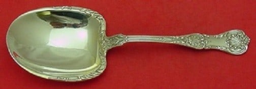 Gorham King George Sterling Silver 9 Inch Berry Spoon: Gorham King George Sterling Silver 9 Inch Berry Spoon This exquisite King George Berry Spoon, crafted by Gorham, features a stunning square bowl design. Made of high-quality sterling silver, this serv