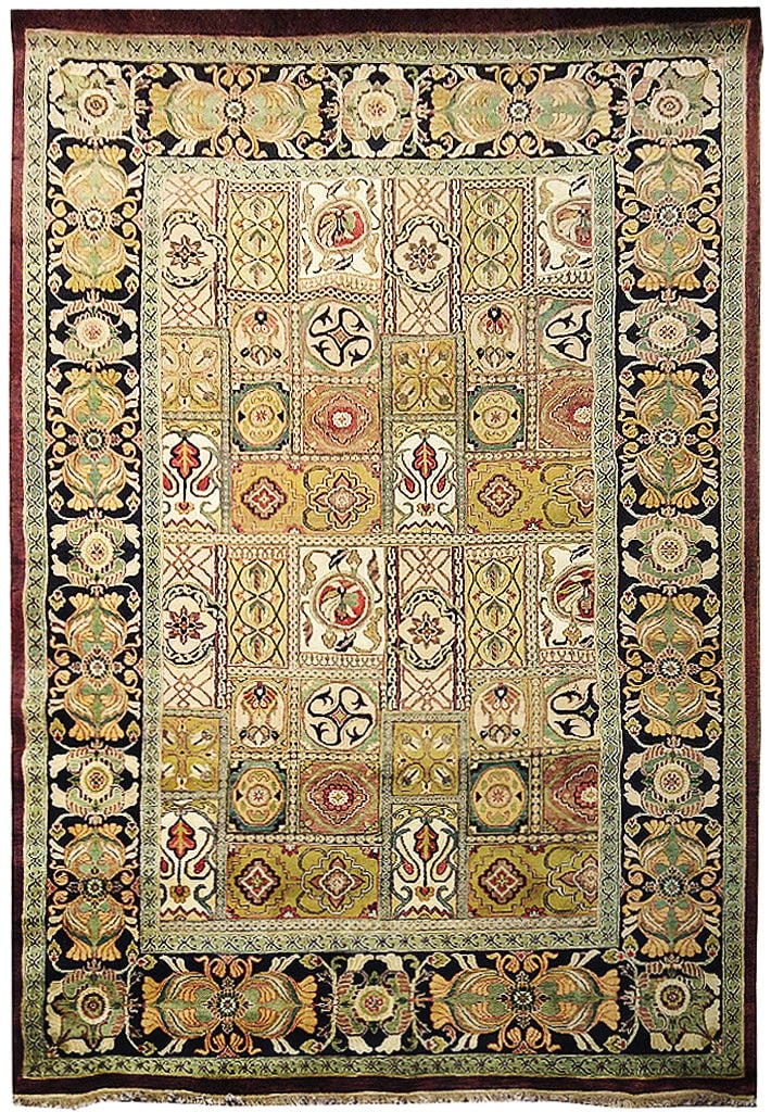 9x15 Handmade Jaipur Wool Rug Garden Bakhtiari Design: 9x15 Handmade Jaipur Wool Rug Garden Bakhtiari Design Free continental US Shipping Enhance your home with the exquisite 9' x 15' Handmade Jaipur Dense Wool Rug, showcasing the elegant Garden Bakhtiari